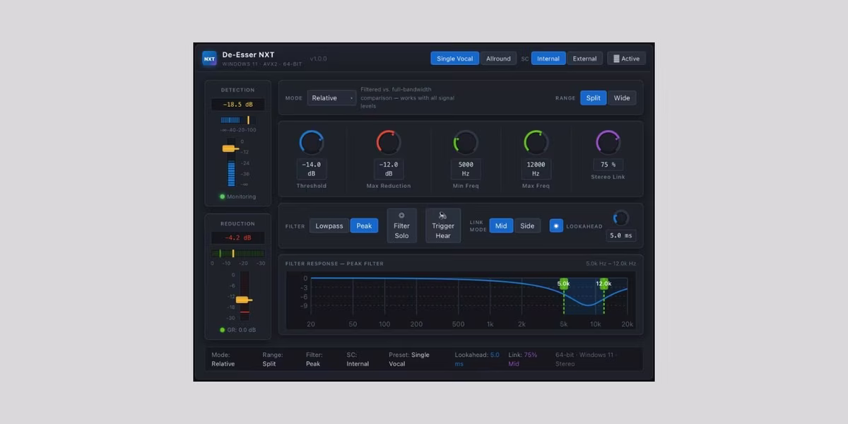 Free De-Esser VST3 Windows 2026 — De-Esser NXT utility