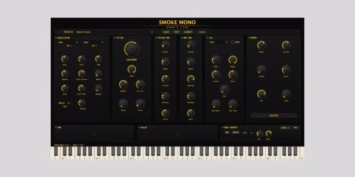Mike Dean Smoke Mono 1 free macOS monosynth plugin interface