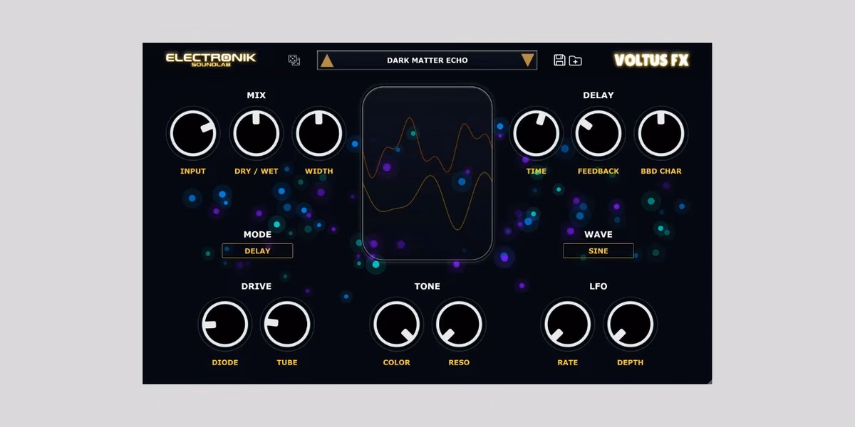 Voltus FX hybrid delay plugin interface