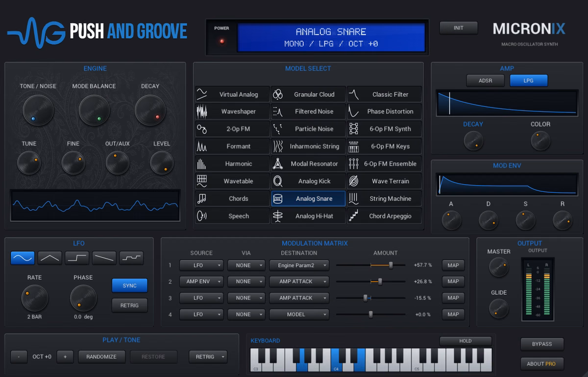 MICRONIX: Free Eurorack Plaits Synth Plugin by Push and Groove
