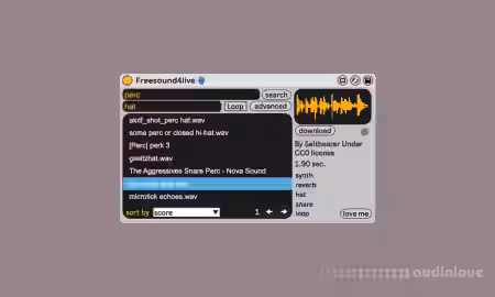 Alessandro Miracapillo aylesim Mira Freesound4live v2.5 [Max for Live] - Sample Pack Artwork