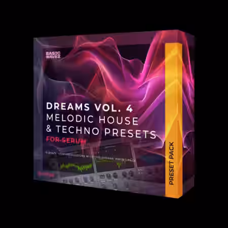 Basic Wavez Dreams Vol.4 Melodic House and Techno Presets for Serum (Platinum) [WAV, MiDi, Synth Presets] - Sample Pack Artwork