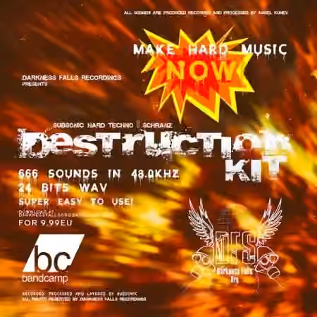 Darkness Falls Recordings SubSonic Hard Techno Schranz Destruction Kit [WAV] - Sample Pack Artwork