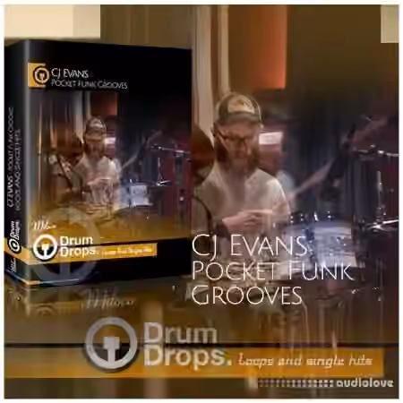 DrumDrops CJ Evans Pocket Funk Vol.1 Loops and Hits Pack [WAV] - Sample Pack Artwork