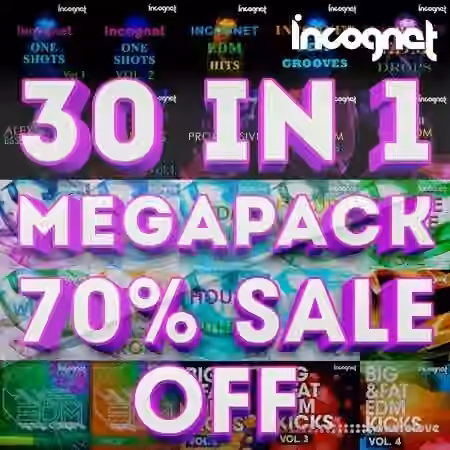 Incognet 30 In 1! Megapack [WAV, MiDi, Synth Presets] - Sample Pack Artwork