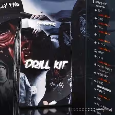 Manpietro Drill Drum Kit [WAV, MiDi, Synth Presets] - Sample Pack Artwork