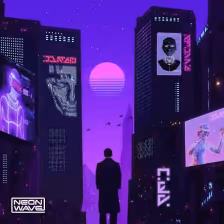 Neon Wave Nite Ride Brooding Synthwave [WAV, MiDi, Synth Presets] - Sample Pack Artwork