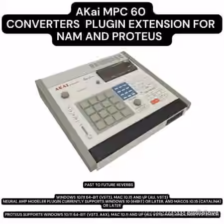 PastToFutureReverbs MPC60 Sampler 12 Bit Converters Plugin Extension - Sample Pack Artwork