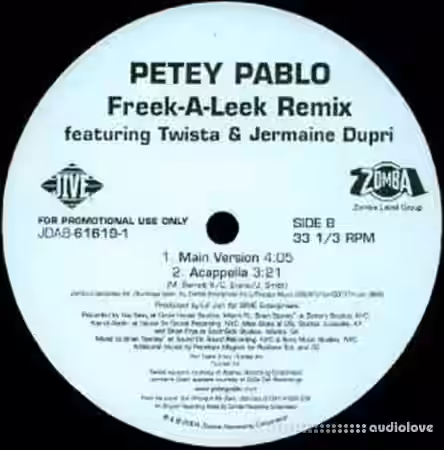 Petey Pablo Featuring Twista and Jermaine Dupri Freek-A-Leek Remix Acappella ViNYL RiP [WAV] - Sample Pack Artwork