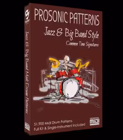 Prosonic Studios Midi Grooves Jazz and Big Band Drum Library [MiDi] - Sample Pack Artwork
