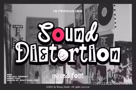Ronny Studio Sound Distortion Mixed Font - Sample Pack Artwork