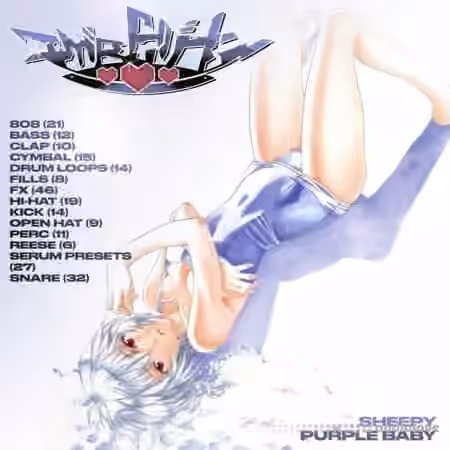 Sheepy Kid CYBER LUV Drum Kit W/ Purple Baby [WAV] - Sample Pack Artwork