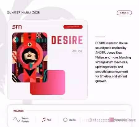 Sounds Mania Desire House [WAV, MiDi, Synth Presets, DAW Templates] - Sample Pack Artwork