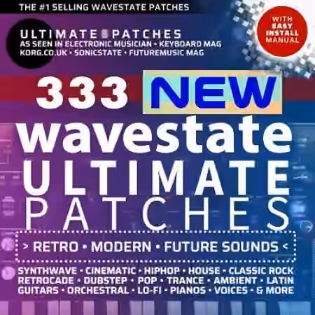 Ultimate Patches Korg Wavestate ULTIMATE Patches Vol.1-3 [Synth Presets] - Sample Pack Artwork