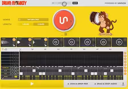 Unison Drum Monkey Factory Library V9 - Sample Pack Artwork