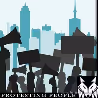West Wolf Protesting People [WAV]