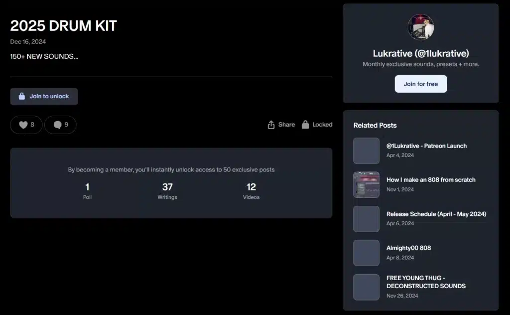 LUKRATIVE | 2025 DRUM KIT 1 LUKRATIVE 2025 Drum Kit – 157 Premium Drum Samples for Hard-Hitting Beats