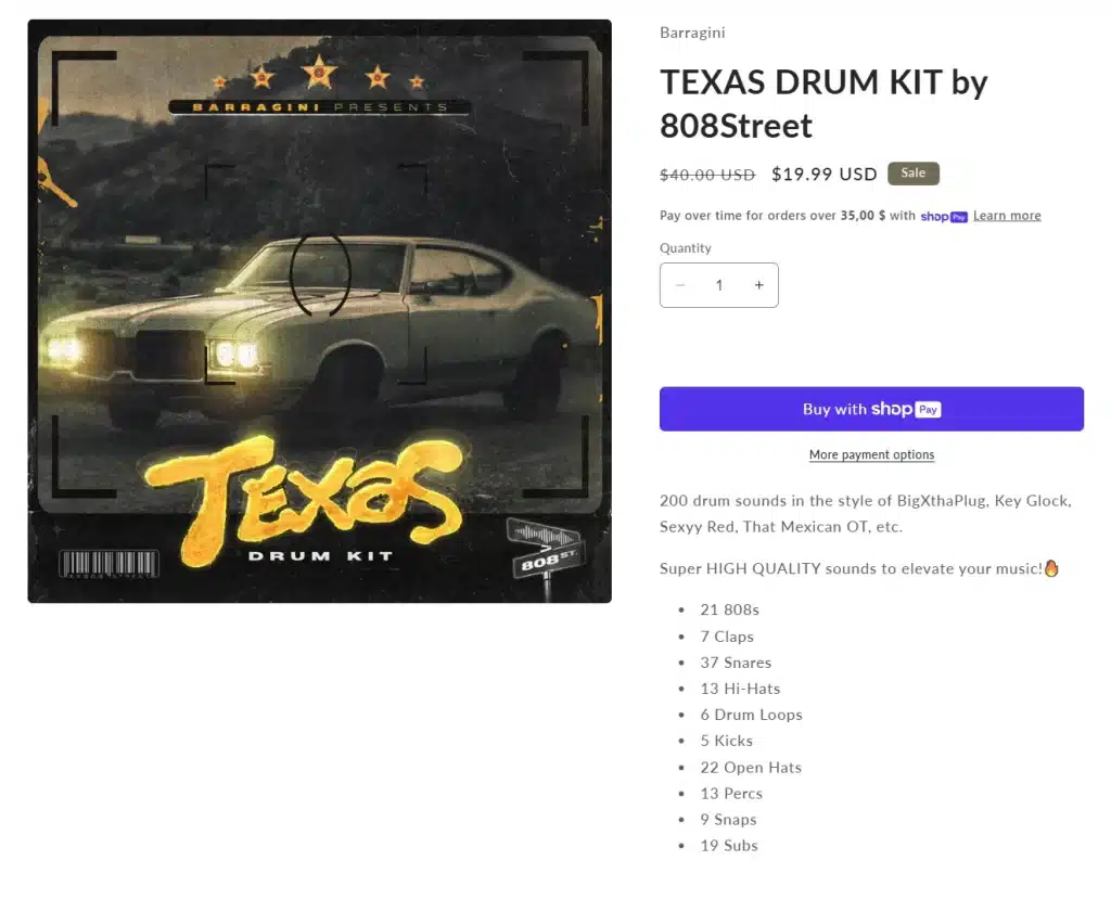barragini | TEXAS Drum Kit 1 Barragini TEXAS DRUM KIT by 808Street