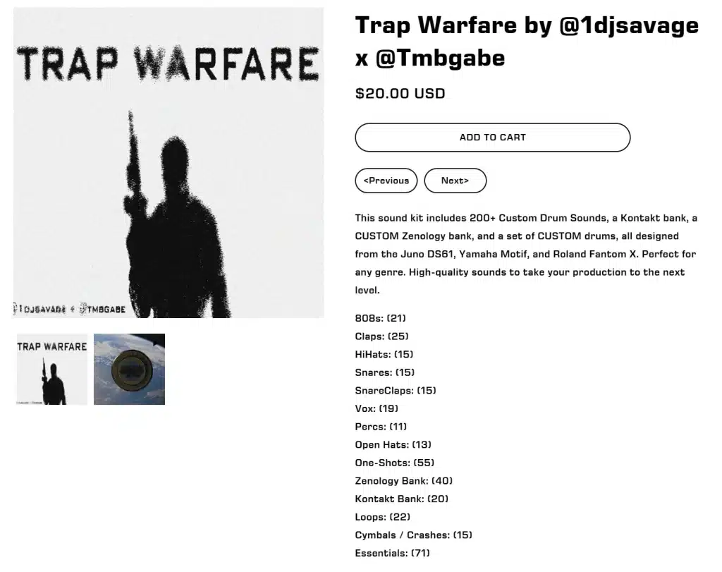 1djdavage, tmbgabe | Trap Warfare Sound Kit 1 Trap Warfare Sound Kit