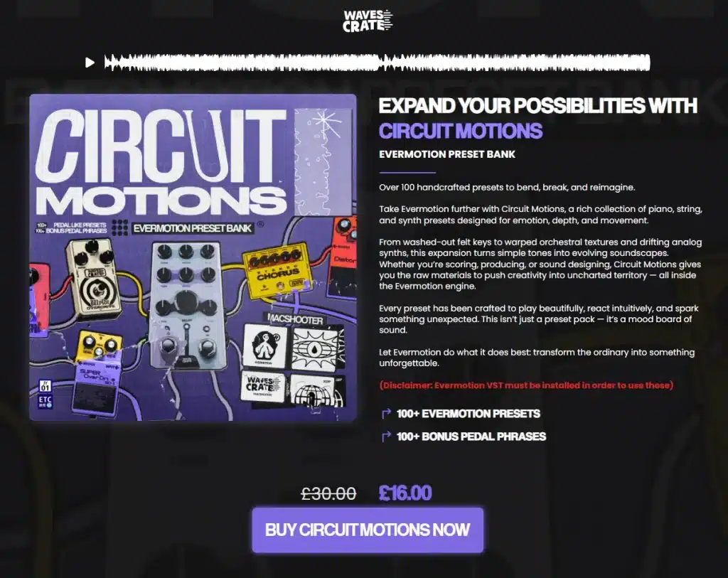 waves crate | circuit motions 1 Circuit Motions – 100+ Evermotion Presets for Emotional Keys, Strings & Synths
