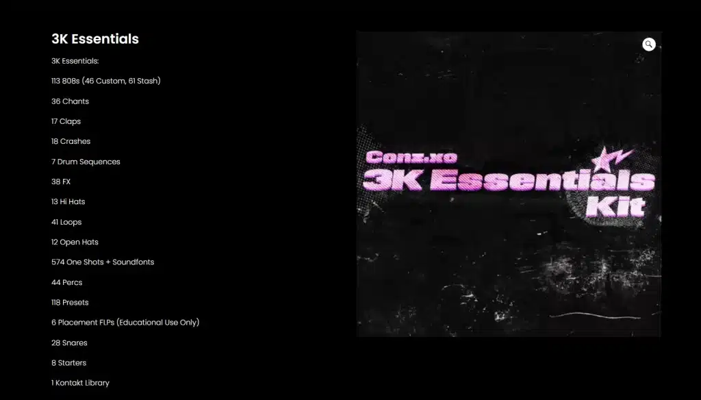 conz.xo | 3k essentials (bundle) 1 3K Essentials Bundle by conz.xo โ 1,000+ Sounds, Presets, FLPs & Kontakt Library